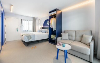 JBQBLUE studio sofa - LeibTour: TOP aparthotels in Ibiza