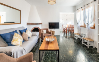 VIL CSJSA 20 Living Room Fireplace - LeibTour: TOP aparthotels in Ibiza