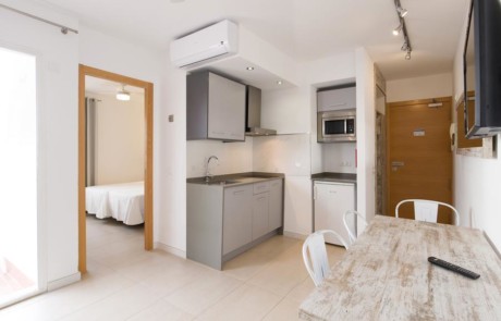 Water park pool apartment on the beach SAN ANTONIO BAY PLBESAN Kitchen - LeibTour: TOP aparthotels in Ibiza